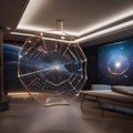 A cosmic weaver, an entity made of cosmic threads, spinning intricate webs that connect planets5