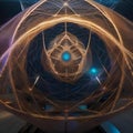 A cosmic weaver, an entity made of cosmic threads, spinning intricate webs that connect planets3