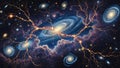 Cosmic Web of Galaxies Forming a Stunning Universe Structure Royalty Free Stock Photo