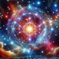 Cosmic Web Node A bright interconnected texture showing where co Royalty Free Stock Photo