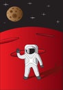 Cosmonaut on Mars Royalty Free Stock Photo