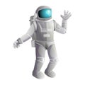 Cosmonaut in space. Astronaut in spacesuit. Realistic vector charecter