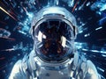 Cosmonaut in virtual space Royalty Free Stock Photo