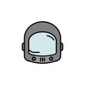 cosmonautic helmet line colored icon. Signs and symbols can be used for web, logo, mobile app, UI, UX on white Royalty Free Stock Photo
