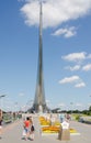 Cosmonauts Alley and the monument Conquerors of Space in Moscow