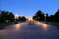 Cosmonauts Alley (Night view), Moscow, Russia Royalty Free Stock Photo