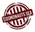 Cosmonauts Sea - red round grunge button, stamp