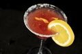 Cosmopolitan Cocktail with cranberry juice, vodka, lime juice and cointreau Royalty Free Stock Photo