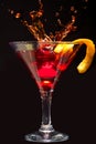 Splashing Cosmopolitan Cocktail