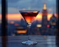 Cosmopolitan in a trendy Manhattan rooftop lounge