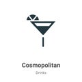 Cosmopolitan vector icon on white background. Flat vector cosmopolitan icon symbol sign from modern drinks collection for mobile Royalty Free Stock Photo