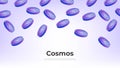 Cosmos ATOM coin falling from the sky. ATOM cryptocurrency concept banner background