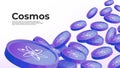 Cosmos ATOM cryptocurrency concept banner background