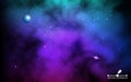 Cosmos backdrop. Colorful galaxy with planet and shining stars. Space background with milky way and stardust. Realistic Royalty Free Stock Photo