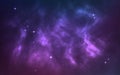 Cosmos background. Realistic purple galaxy with shining stars. Fantasy universe with constellation. Color milky way