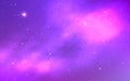 Cosmos background. Realistic space with purple clouds and bright stars. Color nebula effect. Starry sky with magic Royalty Free Stock Photo