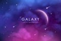 Cosmos background with realistic stardust, nebula and shining stars. Colorful galaxy backdrop.