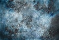 Cosmos, cosmic space with galaxies, nebulae and stars watercolor illustration