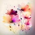 Cosmos flowers wallpaper design illustration and white background Royalty Free Stock Photo