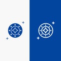 Cosmos, Galaxy, Shine, Space, Star, Universe Line and Glyph Solid icon Blue banner Line and Glyph Solid icon Blue banner