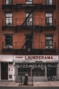 Cosmos Launderama sign, East Village, Manhattan, New York City