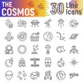 Cosmos line icon set, space symbols collection, vector sketches, logo illustrations, astronomy signs Royalty Free Stock Photo