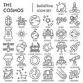 Cosmos line icon set, universe symbols collection or sketches. Space linear style signs for web and app. Vector graphics