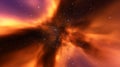 Cosmos is a nebula of gas, stars planets and galaxies. Expansion of the universe 3d render Royalty Free Stock Photo