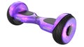 Cosmos Purple Hover Board, Close Up of Dual Wheel Self Balancing Electric Skateboard Smart Mini Scooterl. 3d rendering