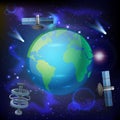 Artificial Satellites Earth Composition