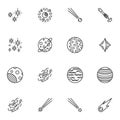 Cosmos, space line icons set Royalty Free Stock Photo