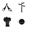 Cosmos, veterinary and or web icon in black style. medicine war, travels icons in set collection.