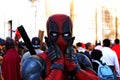 Cosplay masked by the superhero Deadpool at Lucca Comics & Games