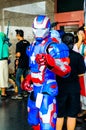 Cosplayer as characters Iron Man from Marvel Comics.