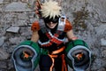 Cosplayer boy dressed as Katsuki Bakugo character from Japanese manga My Hero Academia at Lucca Comics and Games 2022.