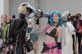 Cosplayer dressed as character Jinx from League of Legends Royalty Free Stock Photo