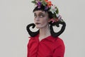 Cosplayer dressed as character Willow from game DonÃÂ´t Starve