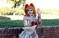 Cosplayer dressed as female Pennywise, character from the It movie at the Lucca Comics and Games 2022 cosplay event.