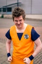 Cosplayer dressed as `Goku` from `Dragonball Z`