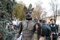 Cosplayer dressed as Groot, character from the Guardians of the Galaxy film series. Lucca Comics and Games 2023. Royalty Free Stock Photo