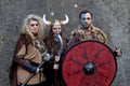 Cosplayer family dressed as Viking warriors at Lucca Comics and Games 2023 cosplay event.