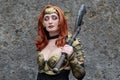 Cosplayer girl dressed as Angela, Marvel Comics character at the Lucca Comics and Games 2022 cosplay event.