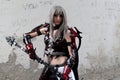 Cosplayer girl dressed as Aranea Highwind, character from Final Fantasy video games at the Lucca Comics and Games 2022 Royalty Free Stock Photo