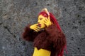 Cosplayer girl dressed as Hormone Monstress, character from the animated series Big Mouth.