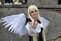 Cosplayer girl dressed as Steampunk angel at Lucca Comics and Games 2023 cosplay event.