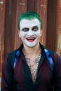 Cosplayer man in Joker costume Royalty Free Stock Photo