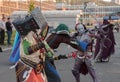 Cosplayers dressed as the characters from game World of Warcraf