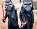 Cosplayers dressed as `Kylo Ren` from `The Force Awakens` Royalty Free Stock Photo