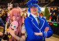 Cosplayers dressed as vocaloid characters 'Megurine Luka' and 'K