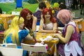 Cosplayers playing table game at the Gamefilmexpo festival